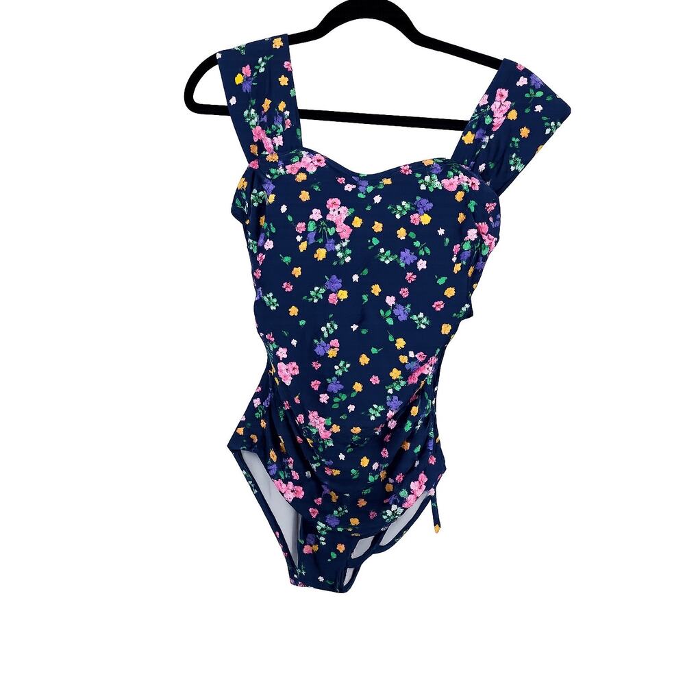 B2PRITY Floral Retro One Piece Swimsuit S Square Neck Tummy Control NWT